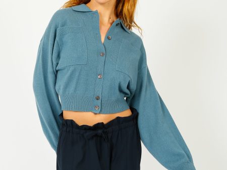 CRUSH Alba Bomber Jacket in Denim Sale