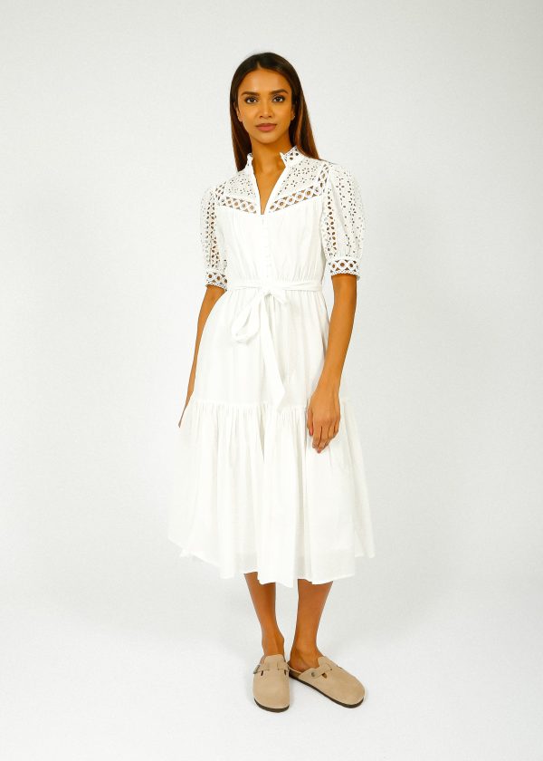 SUNCOO Carla Dress in Blanc For Cheap