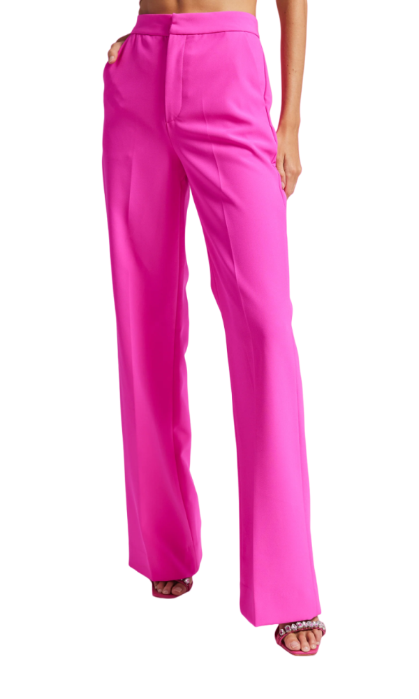 Ashton Crepe Pants - Magenta Hot on Sale