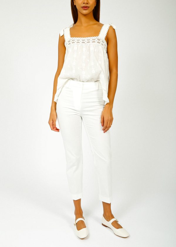 MM Cecco Trousers in White Online Hot Sale