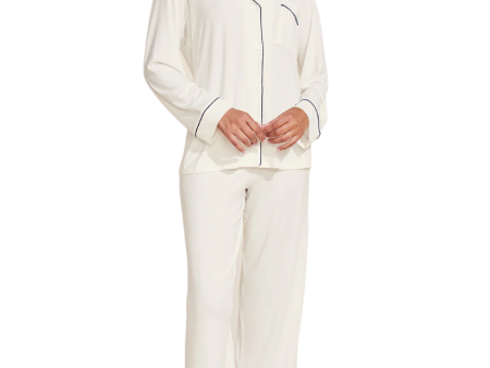 Gisele Long PJ Set - Ivory Navy Hot on Sale