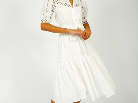 SUNCOO Carla Dress in Blanc For Cheap