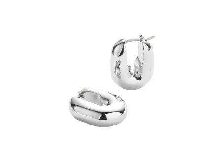 Puffy U-Link Earrings - Silver Sale