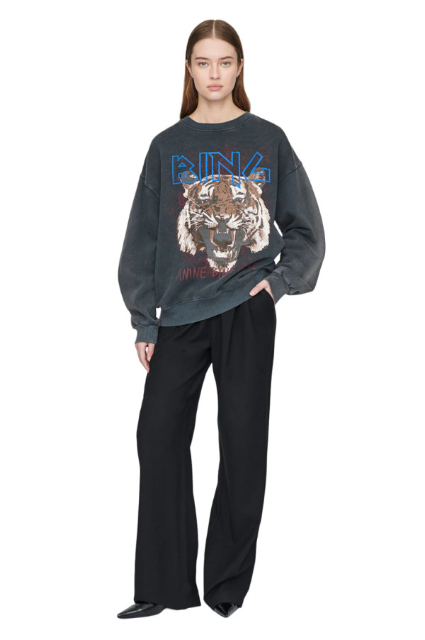 Tiger Sweatshirt - Faded Black For Cheap