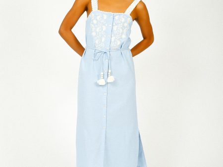 LM Guanareva Dress in Light Blue Discount