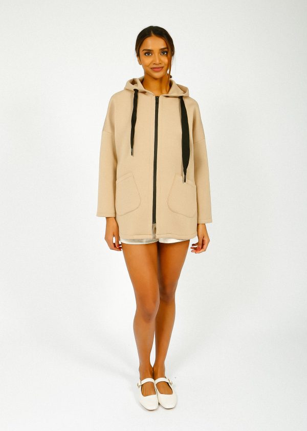 R&P Bray Hooded Coat in Sand Fashion