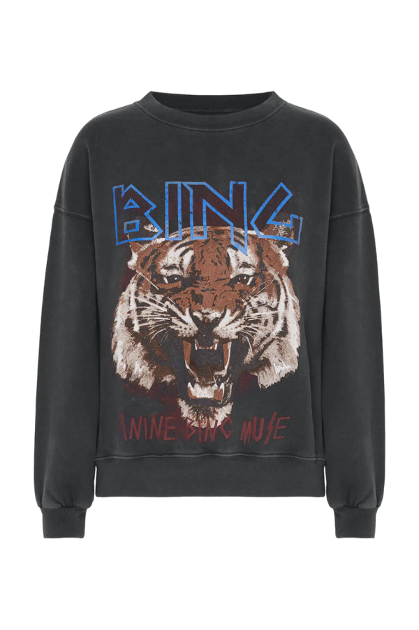 Tiger Sweatshirt - Faded Black For Cheap