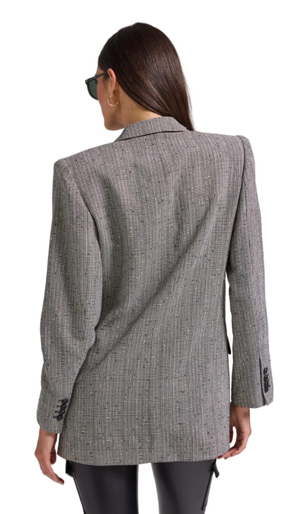 Penelope Plaid Blazer - Black Grey Online