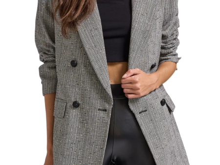 Penelope Plaid Blazer - Black Grey Online