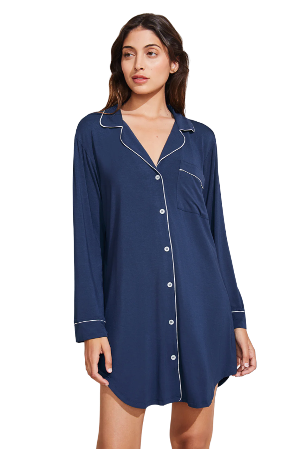 Gisele Sleepshirt - Navy Ivory Online Hot Sale