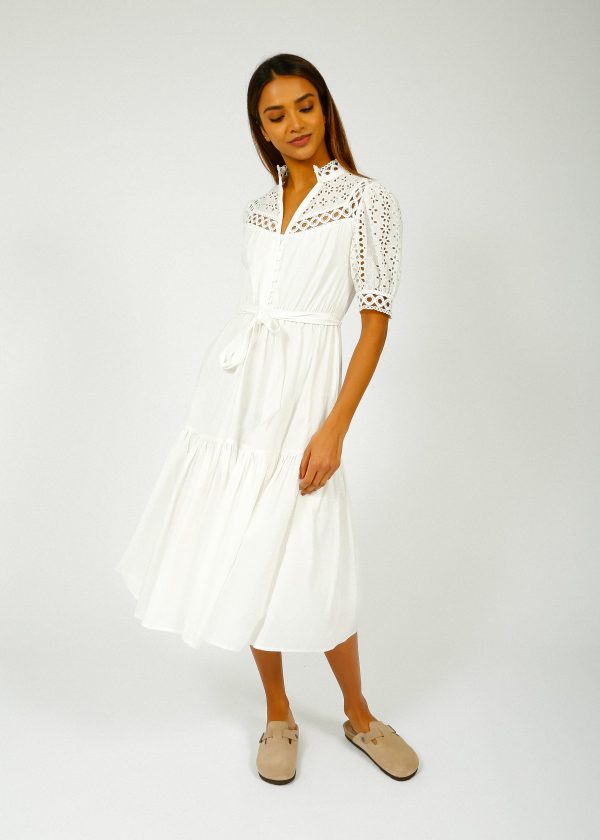 SUNCOO Carla Dress in Blanc For Cheap