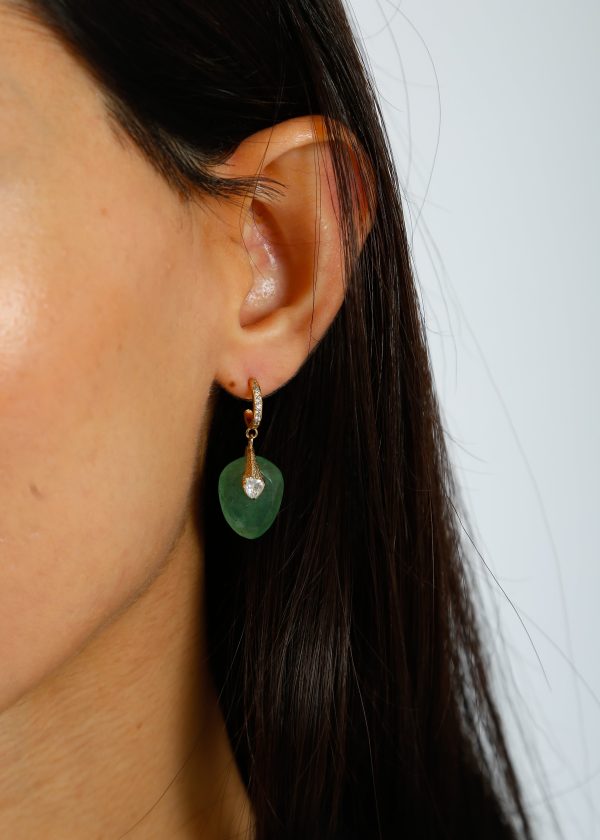 HANKA Single Earring in Green Quartz Sale