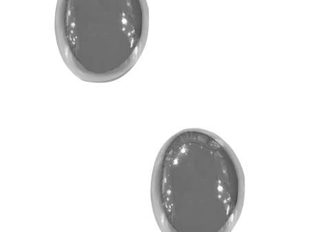 Large Oval Earrings - Silver Online Hot Sale