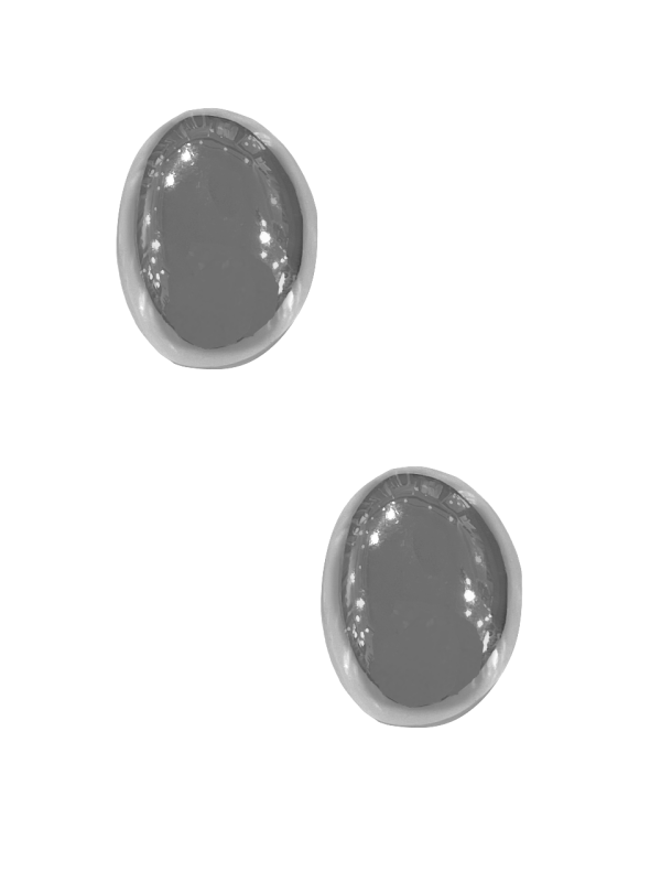 Large Oval Earrings - Silver Online Hot Sale