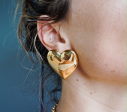 Puffy Heart Earrings - Gold Discount