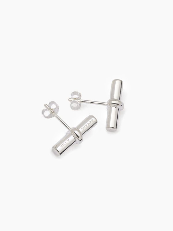 TS Silver T Bar Studs Discount