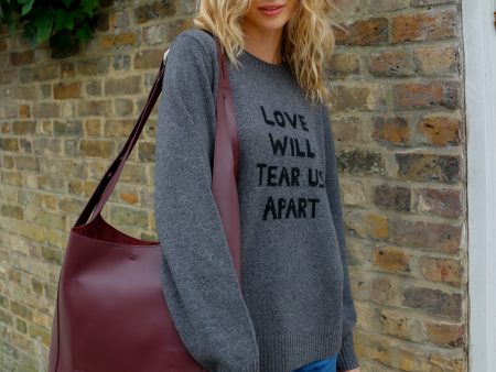 BF Love Will Tear Us Apart Jumper in Grey, Black Fashion