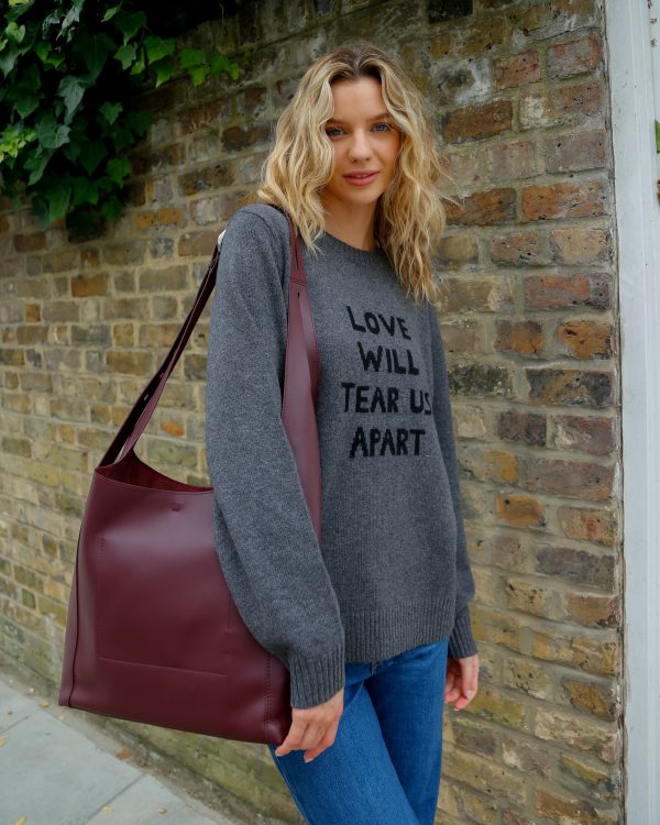 BF Love Will Tear Us Apart Jumper in Grey, Black Fashion