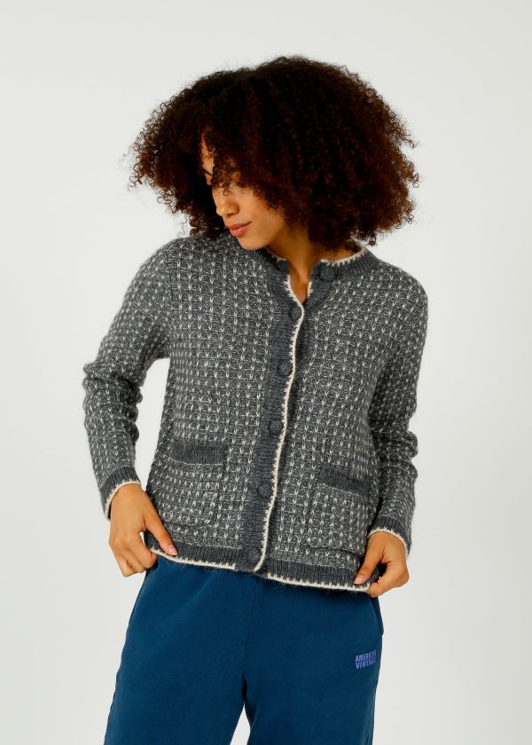 SLF Sine Knit Cardi in  Volcanic Ash, Birch For Discount