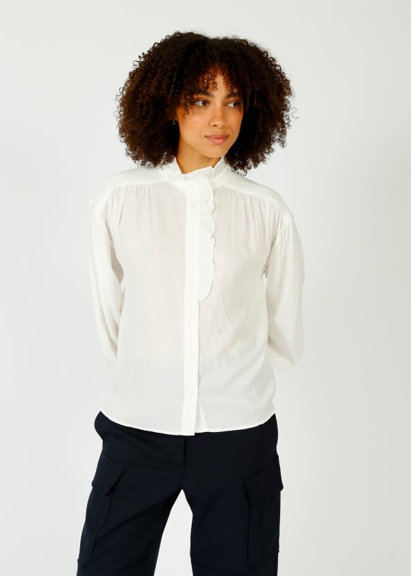 SUNCOO Lamour Blouse in White Online Sale