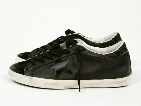 GG Super Star Nappa in Black with Glitter Heel on Sale