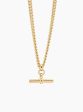 TS Gold T-Bar Curb Link Necklace 40cm Online Hot Sale