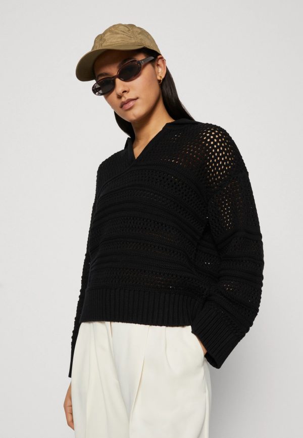 SLF Fina Collar Knit in Black Supply