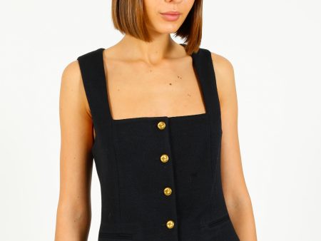 R&B Mariana Textured Vest in Navy Hot on Sale