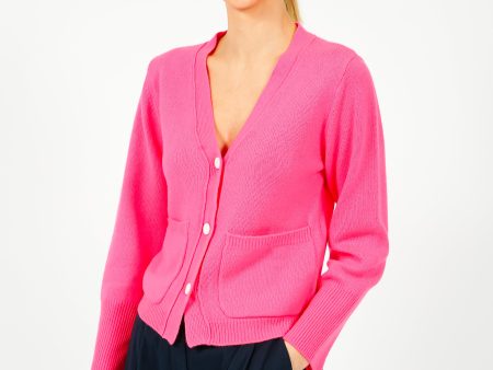 VK Matilda Heavy Knit Cardi in Hot Pink For Discount