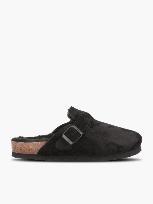 GENUINS  Riva Velour Clog in Black Sale