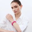 VBARONI Flat Chain Bracelet in Pink Hot on Sale