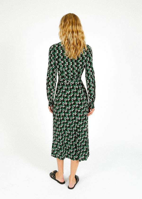 DVF Tori Dress in Chains Spots Black Online Hot Sale