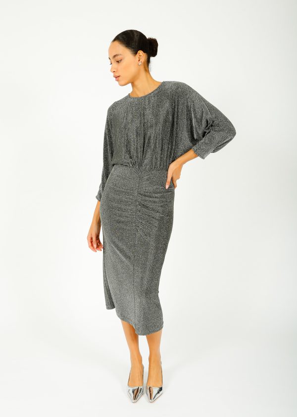 DVF Chrisey Dress in Silver Grey Online Hot Sale