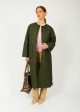 GANNI F8933 Quilt Long Coat in Kombu Green For Sale