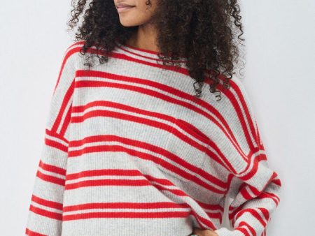 AV Raxow Stripe Knit in Grey, Strawberry Online Sale