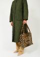 GANNI F8933 Quilt Long Coat in Kombu Green For Sale