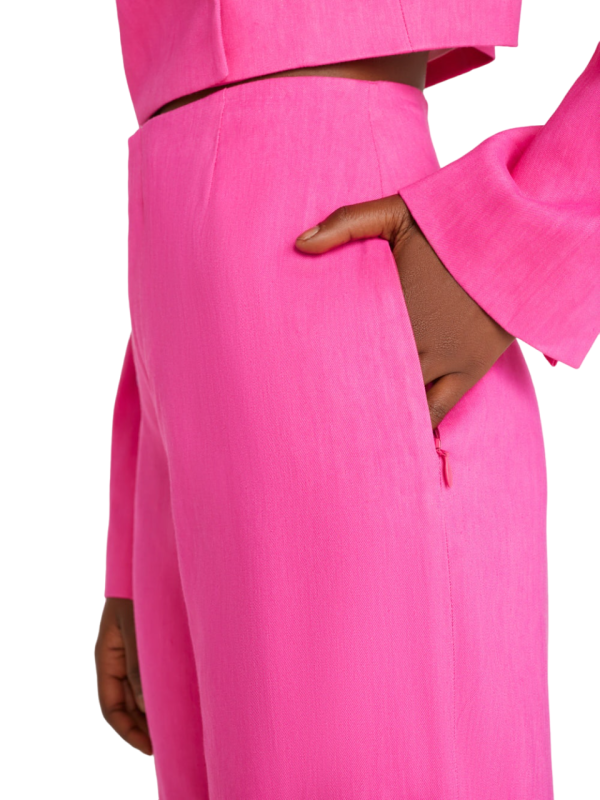 High Rise Wide Leg Trouser - Flamingo For Cheap