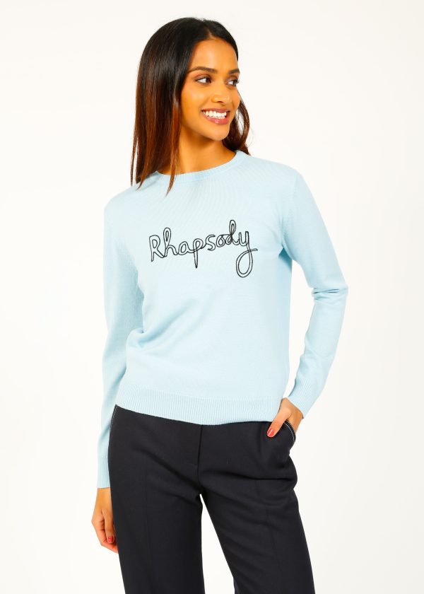 BF Rhapsody Chainstitch Jumper in Fifth Element Blue Online now