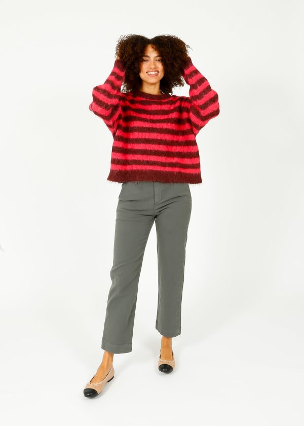 AV Bymi Stripe Knit in Bordeaux, Hortensia Fashion