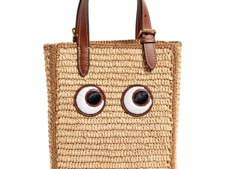 AH N S Tote in Mini Eyes in Natural Raffia For Sale