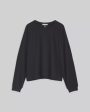 R&B The Knit Pullover Ribbed Sleeve in Black on Sale