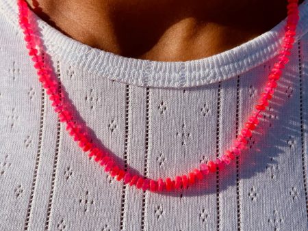 BON BON  Neon Pink Fire Opal Necklace Sale