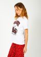 GANNI T3860 Cherry Relaxed Tee in White Online Hot Sale