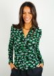 DVF Nathaniel Reversible Top in Dots Blossom,Venice Geo Fashion