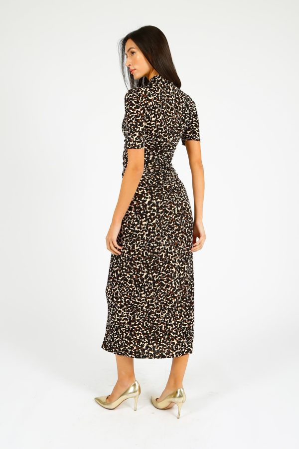 DVF Zoey Dress in Camo Leopard on Sale