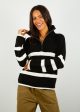 SLF Bloomie Half Zip Knit in Black, Snow White Discount