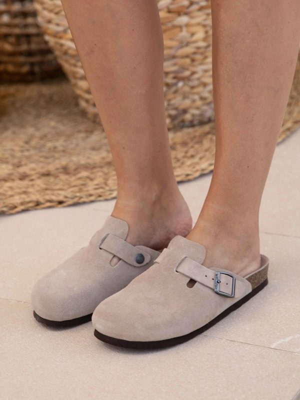 GENUINS Riva Clog in Taupe For Cheap