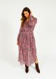 IM Dalida Printed Dress in Raspberry, Black Online now