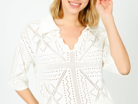 SUNCOO Philda Top in Blanc Online Sale