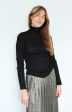 SLF Costina Rollneck Rib Knit in Black For Cheap